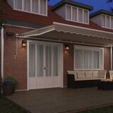  Skrovita tenda S LED lampica Bež 600 × 350 cm Tkanina i čelik | shoptok.hr