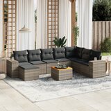 vidaXL 9-dijelni set vrtnih sofa od poliratana s jastucima sivi | shoptok.hr