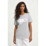 Michael Kors Bombažna kratka majica ženski, siva barva