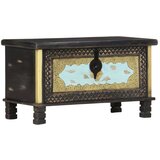vidaXL Skrinja za shranjevanje črna 80x40x45 cm trden mangov les | Shoptok.si