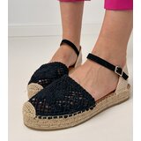 D/CEO Black lace espadrille sandals Santos | shoptok.hr