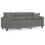  Trosjed s jastucima tamnosivi 180 cm od mikrovlakana | Eponuda.com