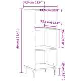  Komoda boja dimljenog hrasta 34,5x32,5x90 cm konstruirano drvo | shoptok.hr
