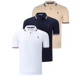 Dewberry TRIPLE SET T8594 MENS T-SHIRT-NAVY-BLUE-WHITE-BEIGE Cijene