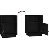  Nočna omarica 2 kosa črna 40x34x55 cm trdna borovina, (20734903) | Shoptok.si