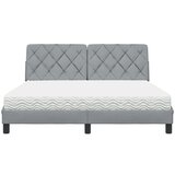 vidaXL Postelja z vzmetnico svetlo siva 160x200 cm blago | Shoptok.si