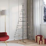 vidaXL božično stožčasto drevo z stojalom Črna 210 cm Jeklo | Shoptok.si