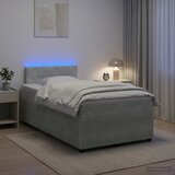  Boxspring krevet s madracem Svjetlosiva 120 x 190 cm Baršun | shoptok.hr