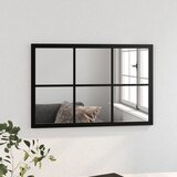  Zidno ogledalo crno 60 x 40 cm metalno | shoptok.hr