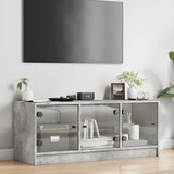 TV ormarić sa staklenim vratima boja betona 102x37x42 cm | shoptok.hr