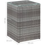  Bočni stolić sa staklenom površinom sivi 35x35x52 cm poliratan | shoptok.hr