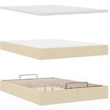 Otomanski krevet s madracem krem 140x190cm od tkanine | shoptok.hr