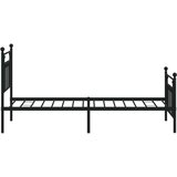 vidaXL Kovinski posteljni okvir z vzglavjem in vznožjem črn 90x200 cm | Shoptok.si