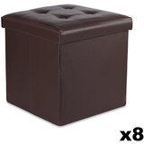 Brandless Zložljiv puf L z gumbi - 38x38x38cm eko usnje rjava x 8, (22056057) Cene