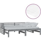  Izvlečna dnevna postelja 2x(90x200) cm siva trdna borovina, (20644763) | Shoptok.si