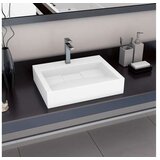  Umivalnik 60x38x11 cm liti mineral/ liti marmor bel | Shoptok.si