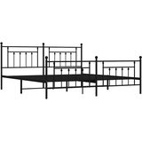  Metalni okvir kreveta uzglavlje i podnožje crni 193x203 cm | shoptok.hr