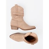 Shelvt Beige women's ankle boots with a classic cut | shoptok.hr