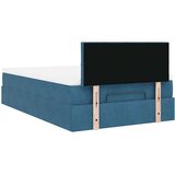 vidaXL Otomanski posteljni okvir z vzmetnico moder 120x200 cm žamet | Shoptok.si