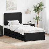  Krevetna konstrukcija Crna 75 x 190 cm Inženjersko Drvo | shoptok.hr