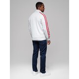Ombre Men's sweatshirt with high collar and stripes - grey melange | ePonuda.com