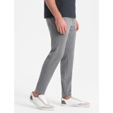 Ombre Men's classic cut pants in a delicate check - grey | Shoptok.si