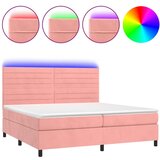 The Living Store Box spring postelja z vzmetnico LED roza 200x200 cm žamet - Box Spring Postelja, (21488939) | Shoptok.si