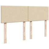 vidaXL Box spring postelja z vzmetnico krem 140x200 cm blago | Shoptok.si