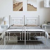  Metalni okvir kreveta uzglavlje i podnožje bijeli 150 x 200 cm | shoptok.hr