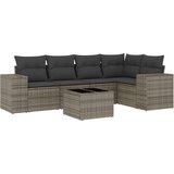 Maison Chic Seti vrtnega pohištva - Vrtna garnitura - Vrtni pohištvo set 6-delna z blazinami siv poli ratan, (21804047) | Shoptok.si