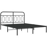 vidaXL Kovinski posteljni okvir z vzglavjem črn 135x190 cm, (21251519) | Shoptok.si