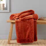 Catherine Lansfield Oranžna odeja iz mikropliša 150x200 cm Velvet and Faux Fur – | Shoptok.si