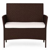 Multi Garden vrtna sofa za dvije osobe s jastukom, klupa za balkon, terasu i vrt, smeđa | shoptok.hr