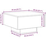  Kava Stol Crni hrast 55 x 55 x 31 cm Konstruirano drvo | shoptok.hr
