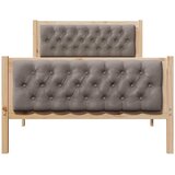  Krevetna konstrukcija s uzglavljem Sivo-smeđa 100 x 200 cm | Eponuda.ba