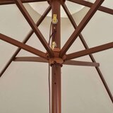 vidaXL Senčnik 270x270 cm lesen drog kremno bele barve | Shoptok.si