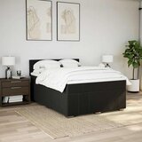  Krevet s oprugama i madracem crni 140 x 190 cm od tkanine | shoptok.hr
