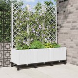  Vrtni saksija s rešetkom i kotačima Bijela 120 x 40 x 146 cm PP | Eponuda.com