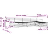  Set vanjskih sofa 5 kom. Prirodna Čvrsto drvo akacije 329 x 162,5 x 73 cm | Shoptok.si