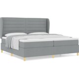  Krevet sa podloškom i madracem - Svjetlosiva 200x200 cm Tekstil | shoptok.hr