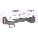  7-dijelni set vrtnih sofa svjetlosivi od poliratana | shoptok.hr