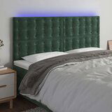  LED uzglavlje tamnozeleno 180x5x118/128 cm baršunasto | shoptok.hr