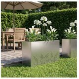 vidaXL Vrtna saksija Srebrna 80 x 20 x 49 cm Pocinčani čelik - Pocinčani čelik 80 x 20 x 49 cm 1 | shoptok.hr