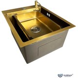 Ulgran Inox sudopera HD4050 Zlatna sa dozerom za deterdžent i korpicom 40x50cm