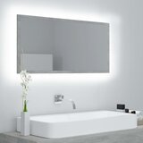 vidaXL LED kupaonsko ogledalo siva boja betona 90 x 8,5 x 37 cm drveno Cijene