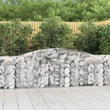 vidaXL Obokane gabion košare 10 kosov 400x30x80/100 cm cinkano železo | Shoptok.si