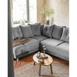 Miuform siva raztegljiva kotna sedežna garnitura iz rebrastega žameta (levi kot/v obliki črke "u") lazy lukka – | Shoptok.si