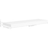 vidaXL plutajuća zidna polica bijela 80 x 23,5 x 3,8 cm MDF | shoptok.hr