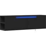  Zidni TV ormarić s LED svjetlima crni 135x31x39,5 cm | Eponuda.com