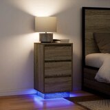 vidaXL Nočna omarica z LED svetili Sonoma Oak 38x34x65 cm Cene